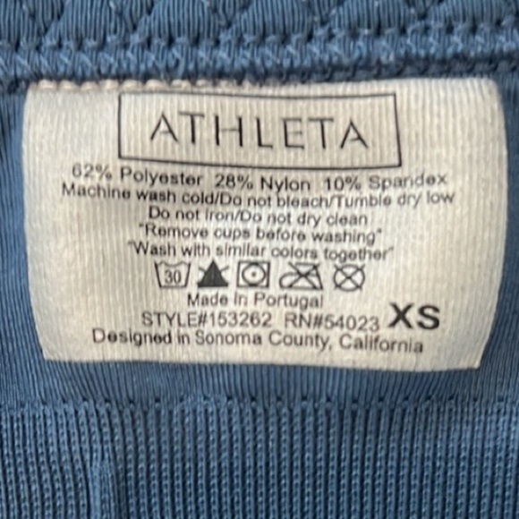 Athleta Namaste Support Tank Top Mesh Padded Yoga Exercise Gym Iron Blue XS - Picture 9 of 11